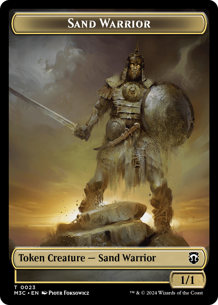 Marit Lage (Ripple Foil) // Sand Warrior Double-Sided Token [Modern Horizons 3 Commander Tokens] | The Clever Kobold