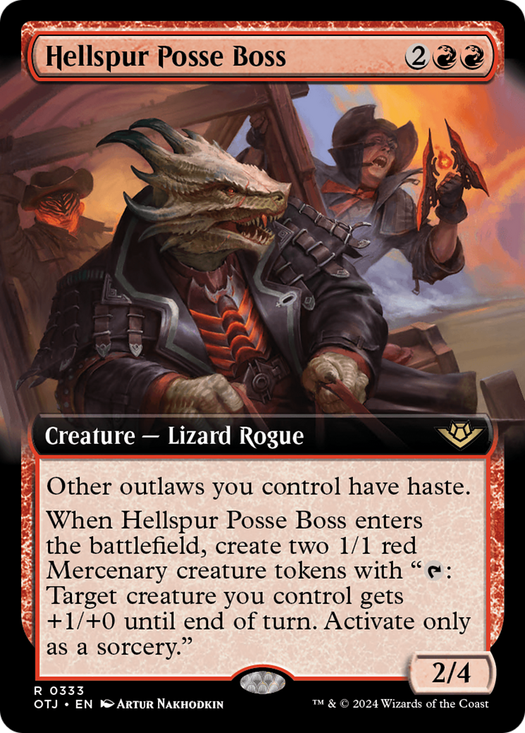 Hellspur Posse Boss (Extended Art) [Outlaws of Thunder Junction] | The Clever Kobold