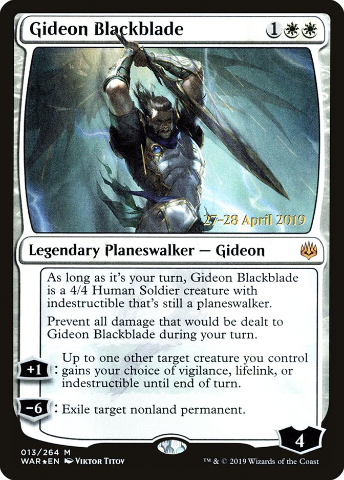 Gideon Blackblade [War of the Spark Prerelease Promos] | The Clever Kobold