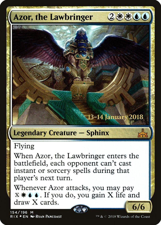 Azor, the Lawbringer [Rivals of Ixalan Prerelease Promos] | The Clever Kobold