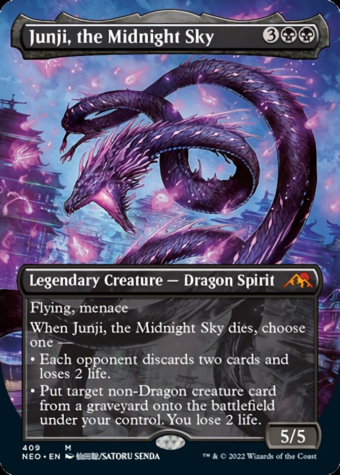 Junji, the Midnight Sky (Borderless Alternate Art) [Kamigawa: Neon Dynasty] | The Clever Kobold