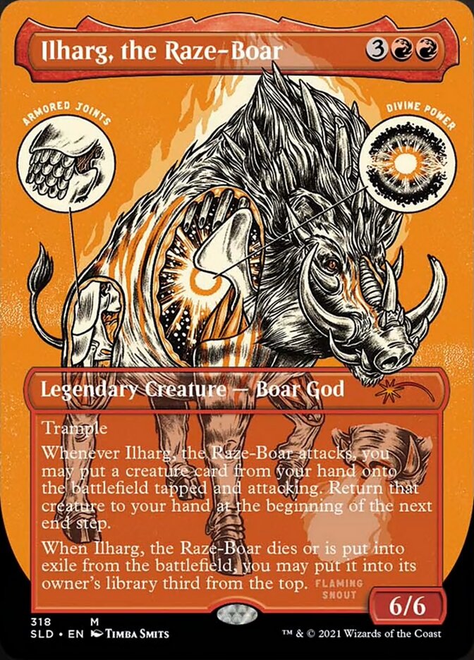 Ilharg, the Raze-Boar (Borderless Foil Etched) [Secret Lair Drop Series] | The Clever Kobold