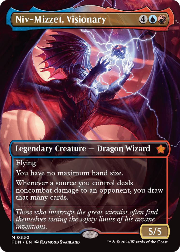 Niv-Mizzet, Visionary (Borderless) [Foundations] | The Clever Kobold