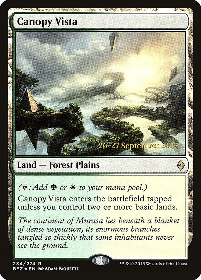 Canopy Vista [Battle for Zendikar Prerelease Promos] | The Clever Kobold