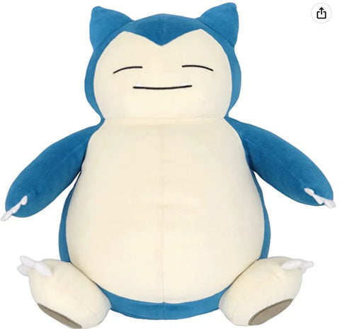 Sanei Pokemon All Star Collection PZ04 Mochifuwa Cushion Snorlax Plush, 15"