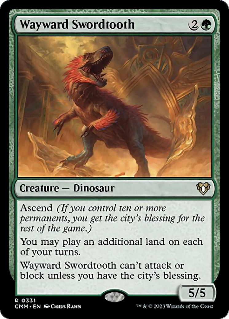 Wayward Swordtooth [Commander Masters] | The Clever Kobold