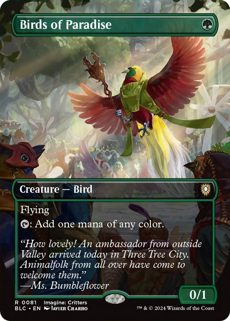 Birds of Paradise (Borderless) [Bloomburrow Commander] | The Clever Kobold