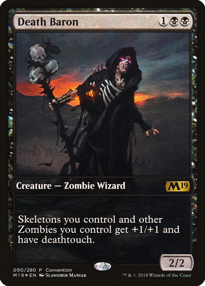 Death Baron (Convention) (Full Art) [Core Set 2019 Promos] | The Clever Kobold