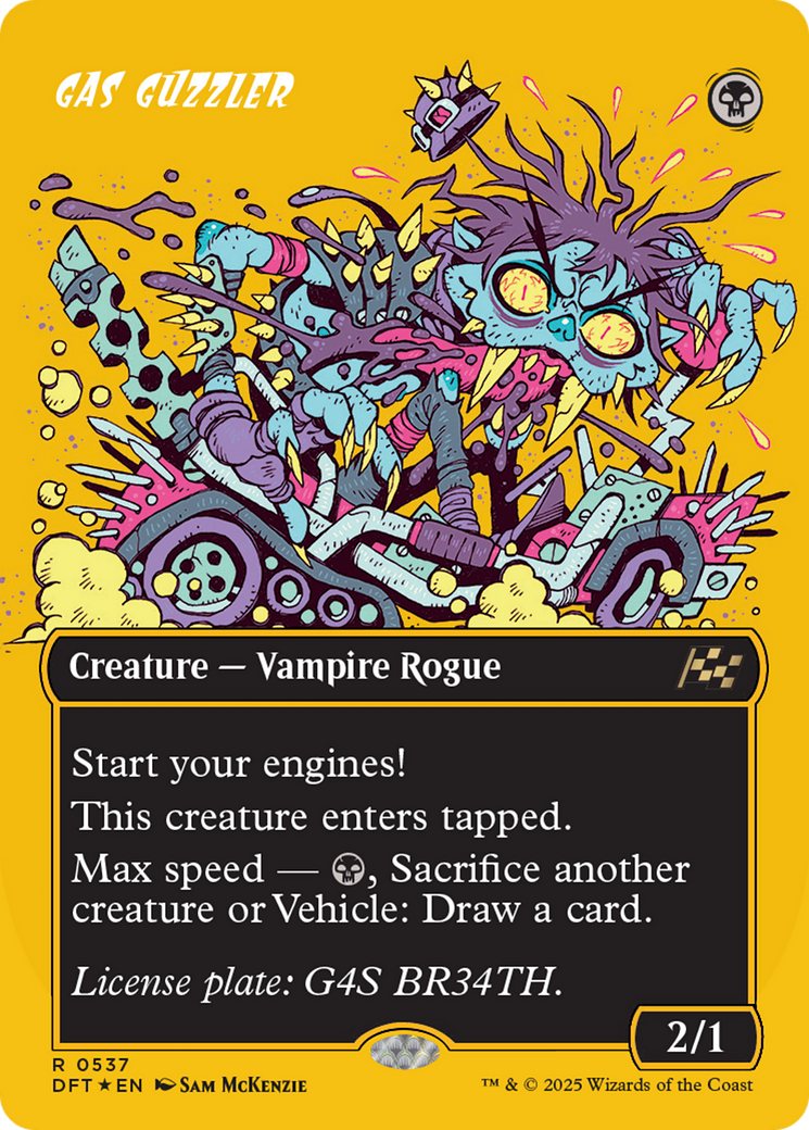 Gas Guzzler (Borderless) (First-Place Foil) [Aetherdrift] | The Clever Kobold