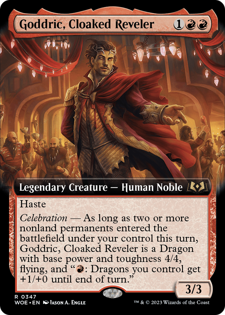 Goddric, Cloaked Reveler (Extended Art) [Wilds of Eldraine] | The Clever Kobold