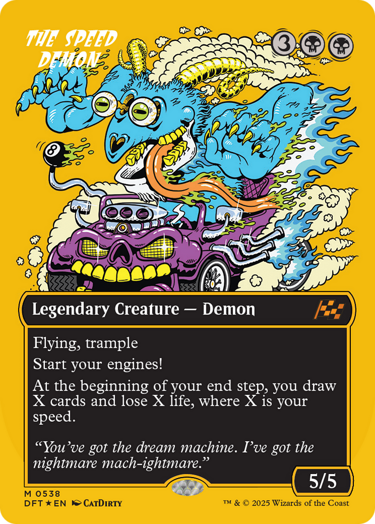 The Speed Demon (Borderless) (First-Place Foil) [Aetherdrift] | The Clever Kobold