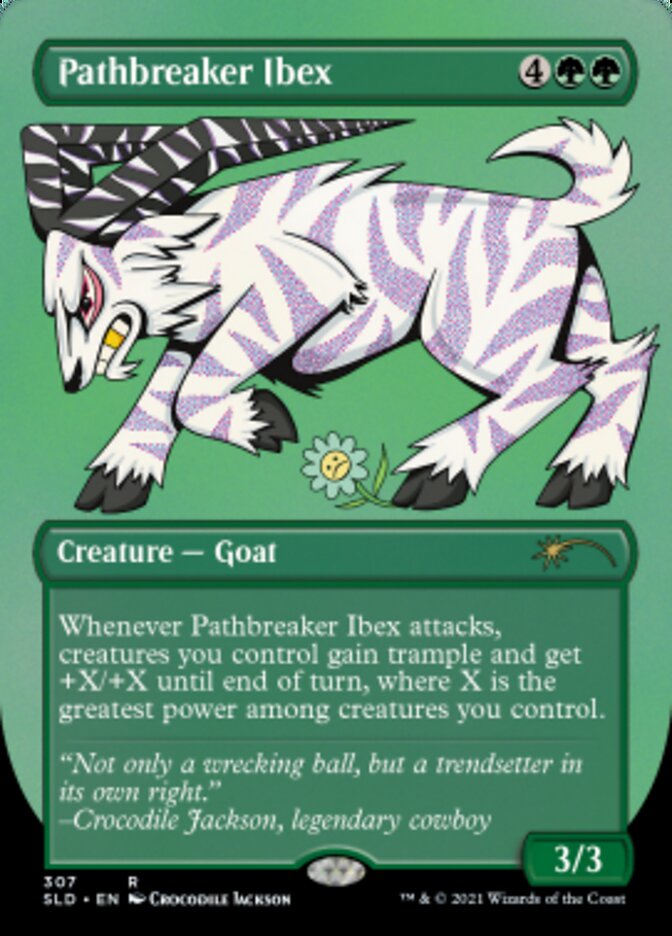 Pathbreaker Ibex (Borderless) (Foil Etched) [Secret Lair Drop Series] | The Clever Kobold