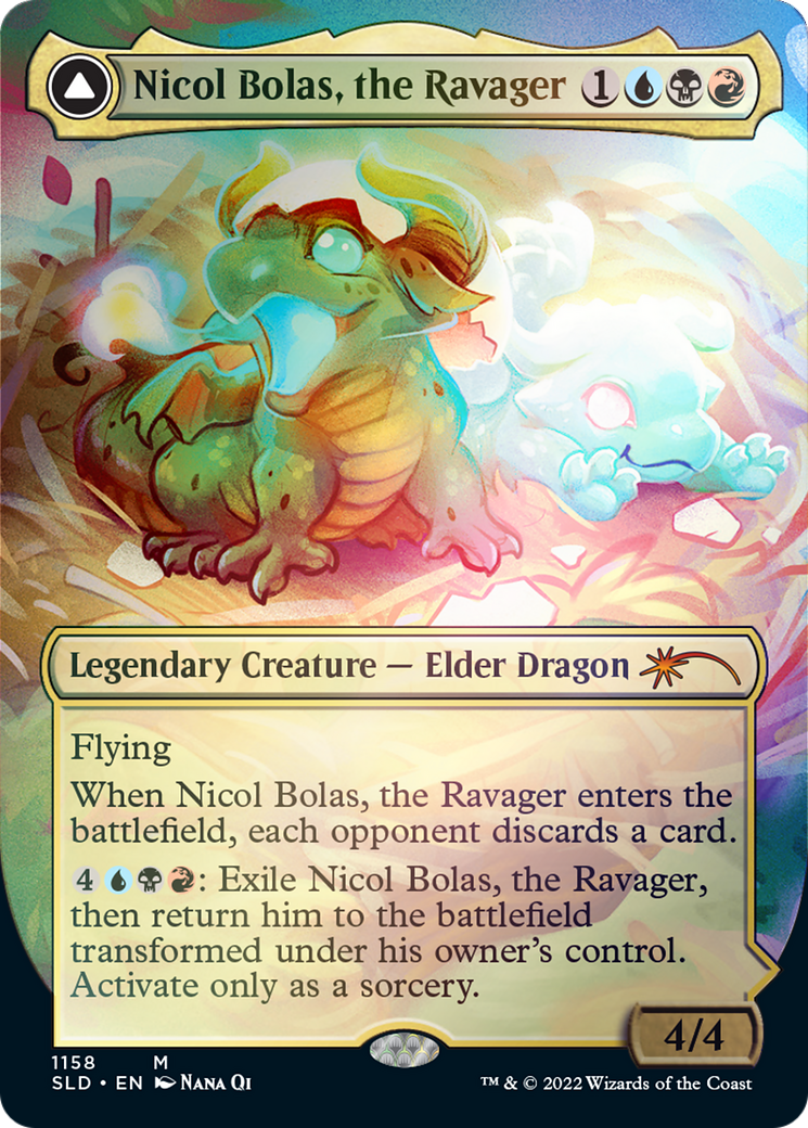 Nicol Bolas, the Ravager // Nicol Bolas, the Arisen (Borderless) [Secret Lair: From Cute to Brute] | The Clever Kobold