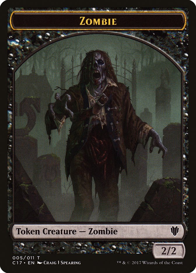 Vampire // Zombie Double-Sided Token [Commander 2017 Tokens] | The Clever Kobold