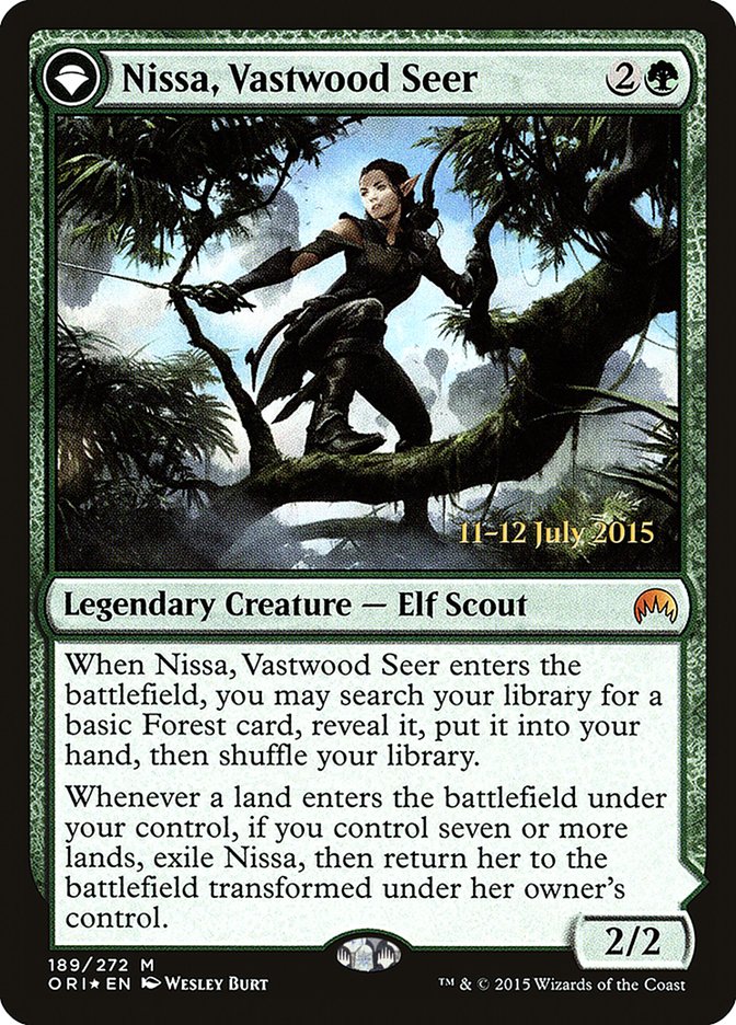 Nissa, Vastwood Seer // Nissa, Sage Animist [Magic Origins Prerelease Promos] | The Clever Kobold