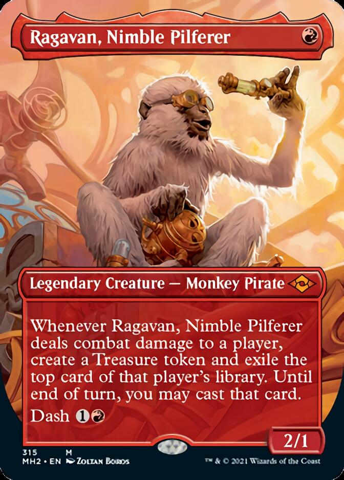 Ragavan, Nimble Pilferer (Borderless Alternate Art) [Modern Horizons 2] | The Clever Kobold