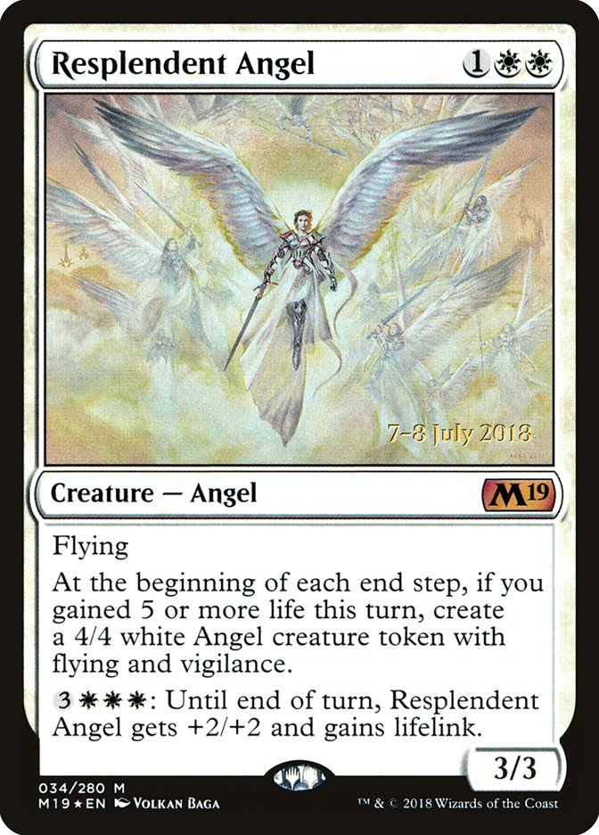 Resplendent Angel [Core Set 2019 Prerelease Promos] | The Clever Kobold