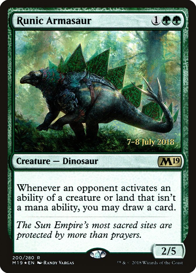 Runic Armasaur [Core Set 2019 Prerelease Promos] | The Clever Kobold