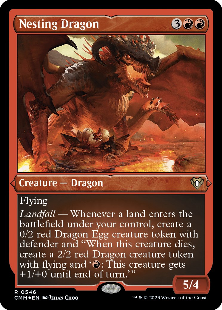 Nesting Dragon (Foil Etched) [Commander Masters] | The Clever Kobold