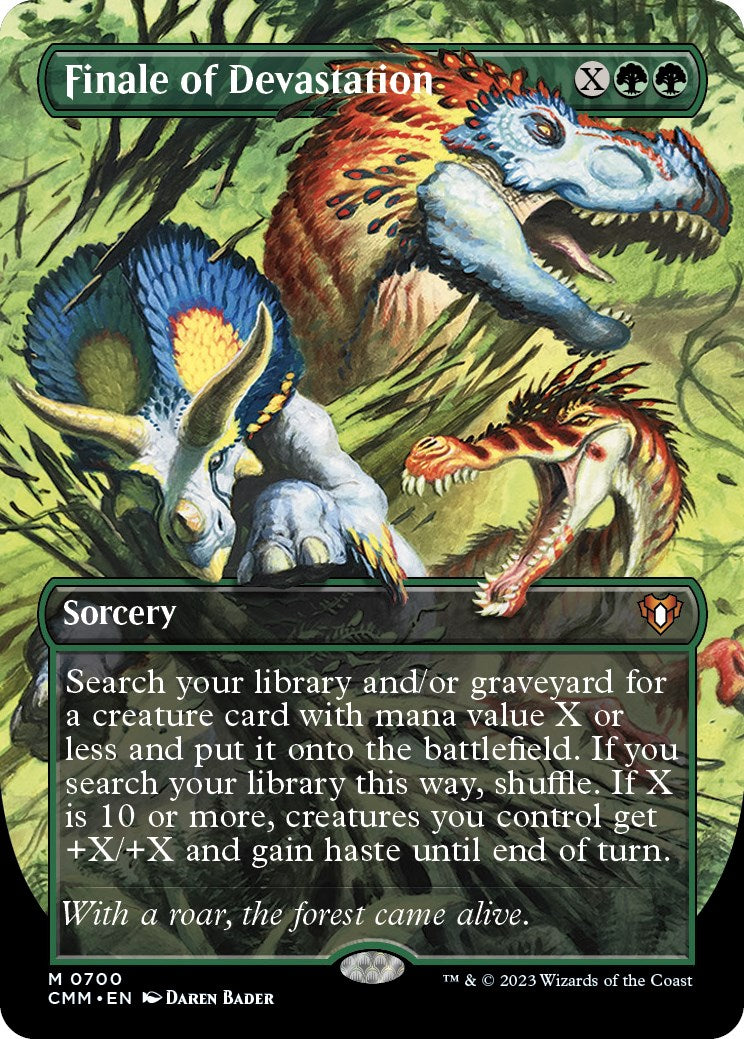 Finale of Devastation (Borderless Alternate Art) [Commander Masters] | The Clever Kobold