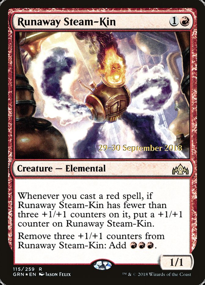 Runaway Steam-Kin [Guilds of Ravnica Prerelease Promos] | The Clever Kobold