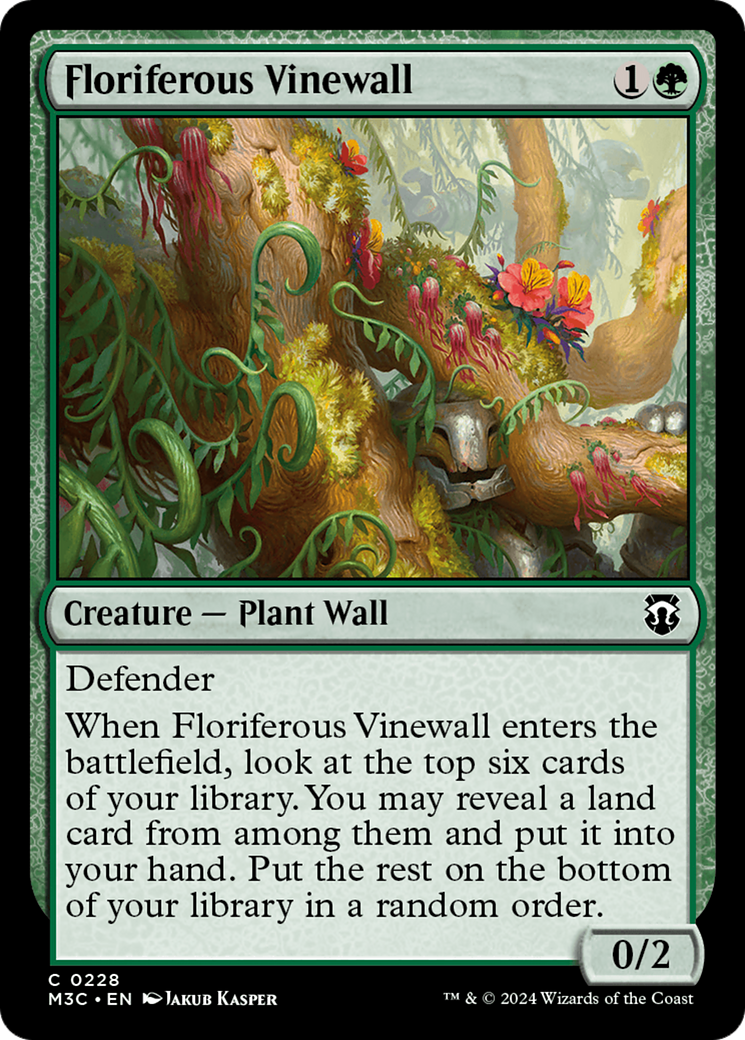 Floriferous Vinewall (Ripple Foil) [Modern Horizons 3 Commander] | The Clever Kobold