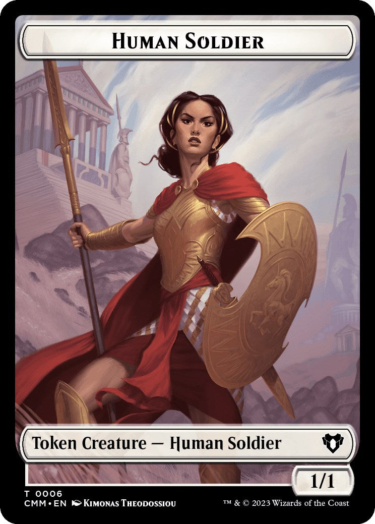 Human Soldier // Zombie (0013) Double-Sided Token [Commander Masters Tokens] | The Clever Kobold