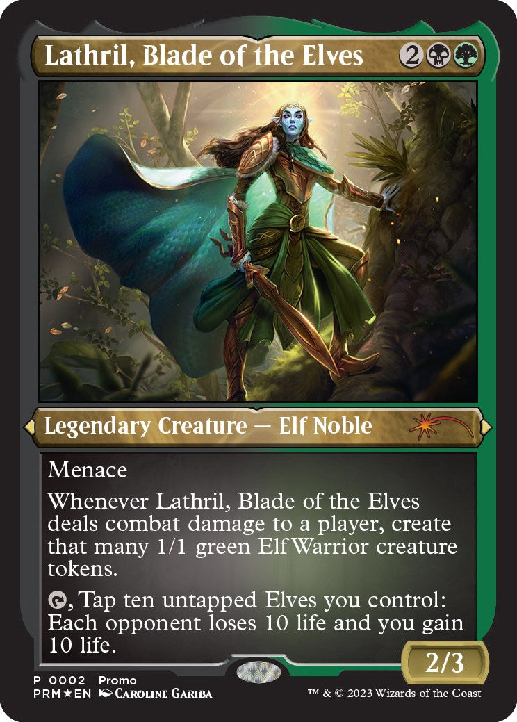 Lathril, Blade of the Elves (Foil Etched) [Media Promos] | The Clever Kobold