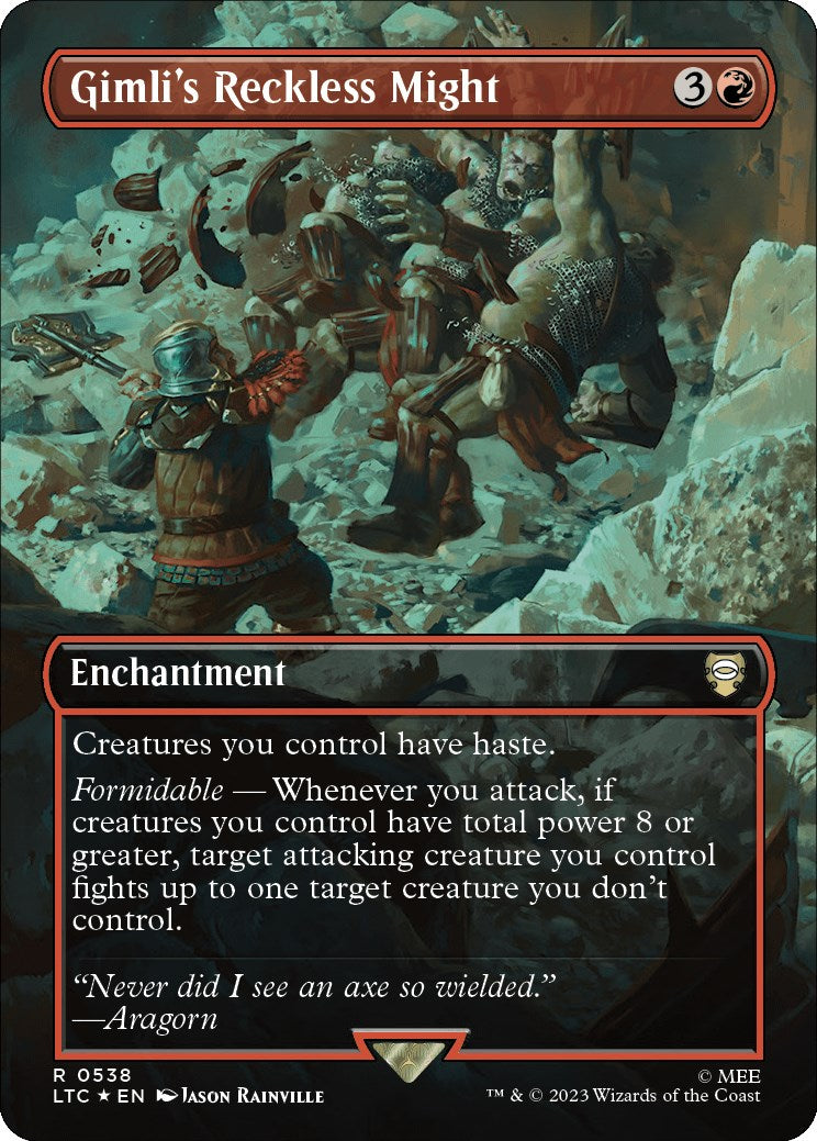 Gimli's Reckless Might (Borderless) (Surge Foil) [LTC - 538]