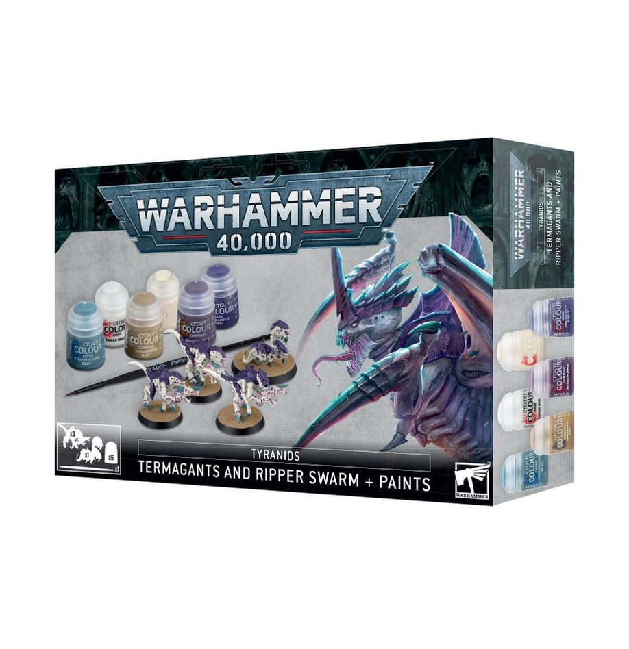 Tyranids: Termagants and Ripper Swarm + Paints Set | The Clever Kobold