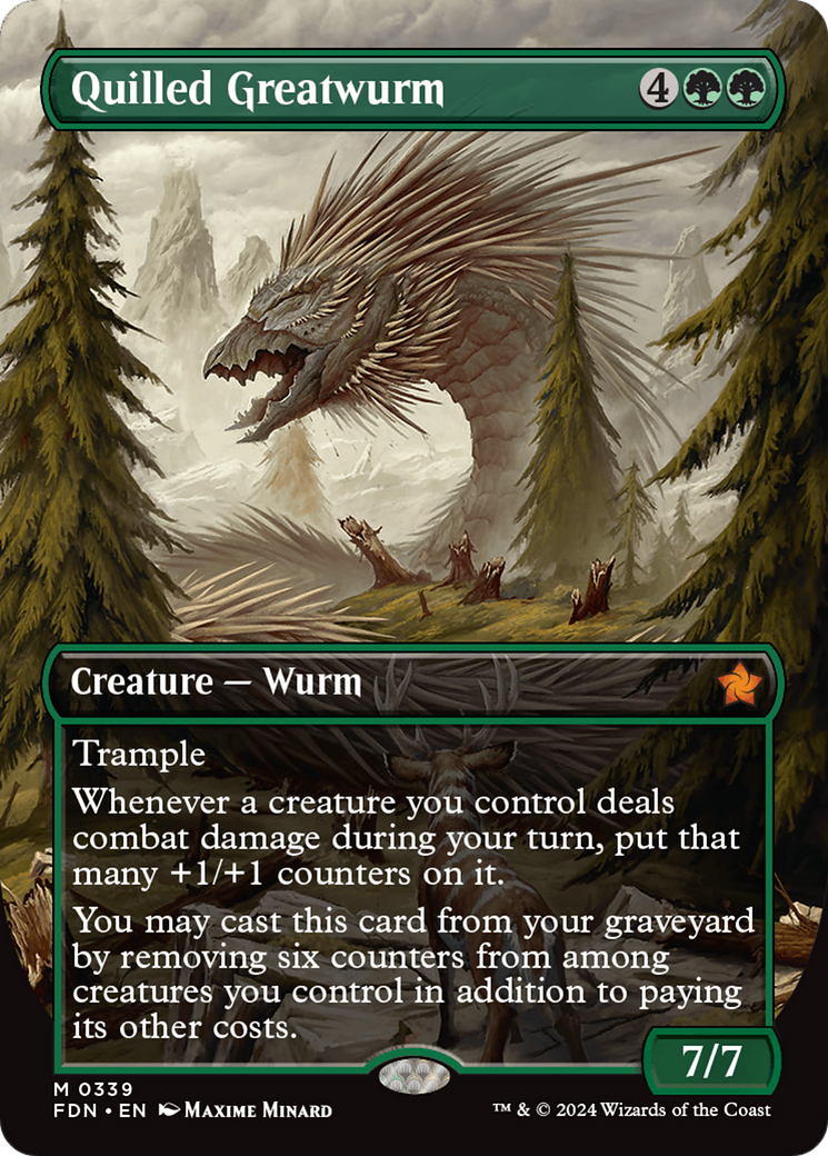 Quilled Greatwurm (Borderless) [Foundations] | The Clever Kobold