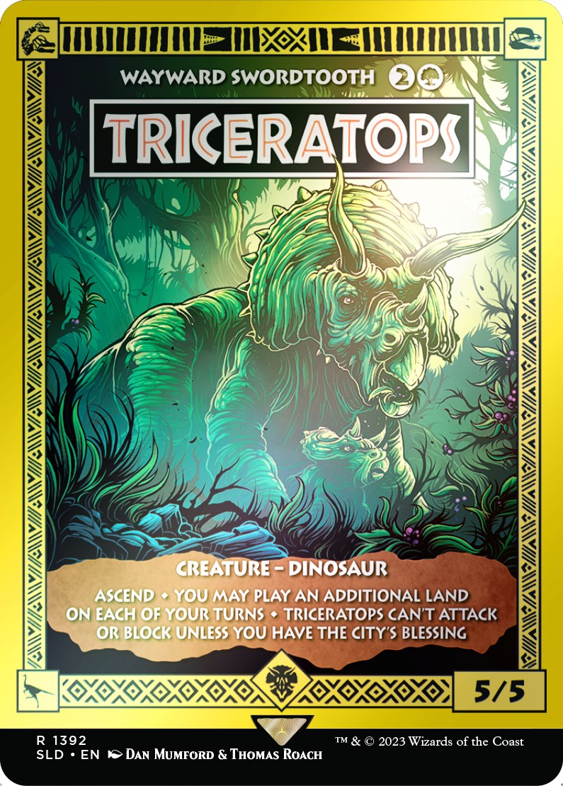 Triceratops - Wayward Swordtooth (Rainbow Foil) [Secret Lair Drop Series] | The Clever Kobold