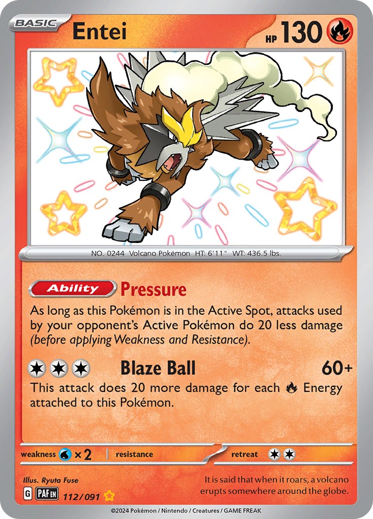 Entei (112/091) [Scarlet & Violet: Paldean Fates] | The Clever Kobold