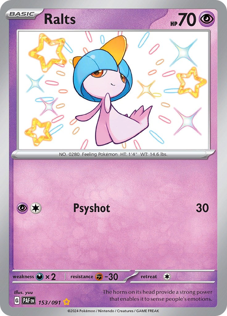 Ralts (153/091) [Scarlet & Violet: Paldean Fates] | The Clever Kobold