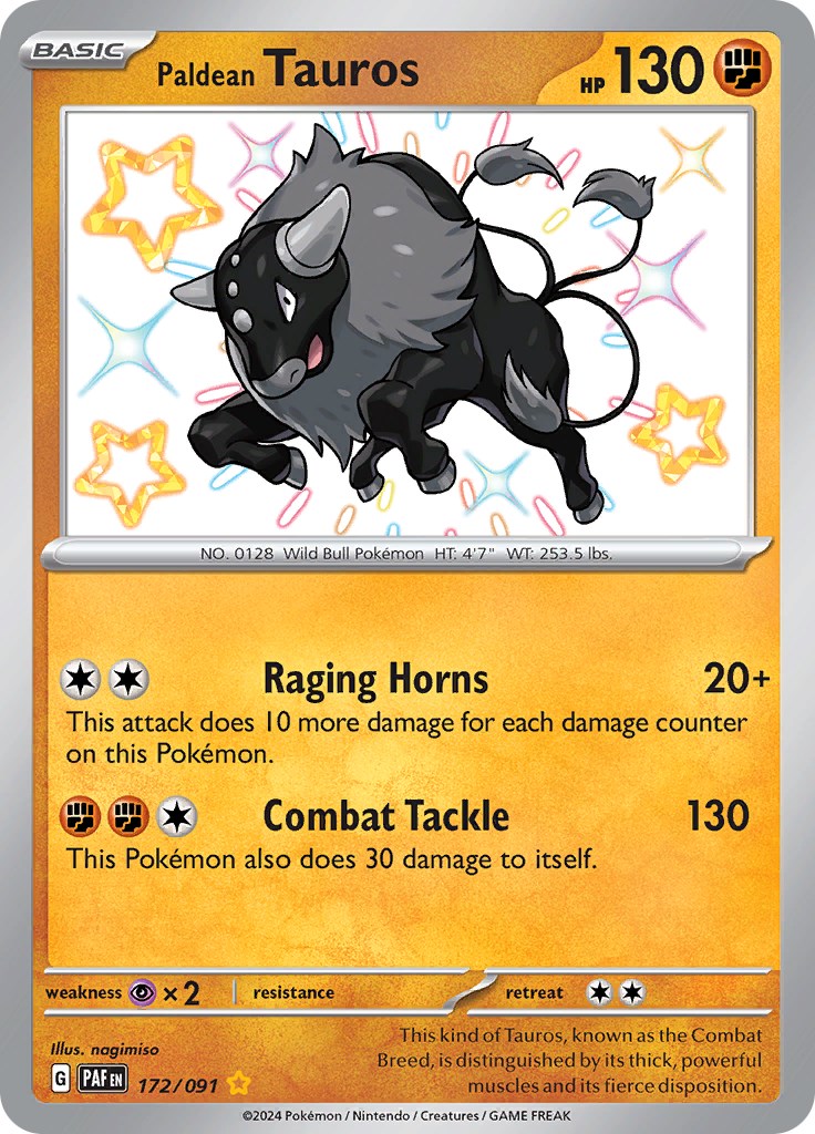 Paldean Tauros (172/091) [Scarlet & Violet: Paldean Fates] | The Clever Kobold