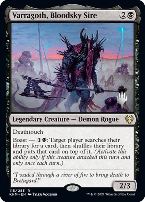 Varragoth, Bloodsky Sire (Promo Pack) [Kaldheim Promos] | The Clever Kobold