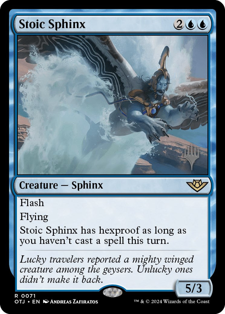 Stoic Sphinx (Promo Pack) [Outlaws of Thunder Junction Promos] | The Clever Kobold