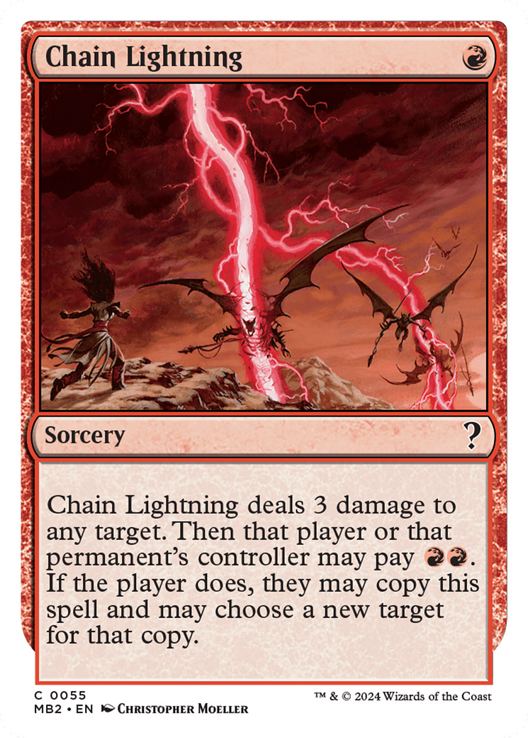 Chain Lightning (White Border) [Mystery Booster 2] | The Clever Kobold