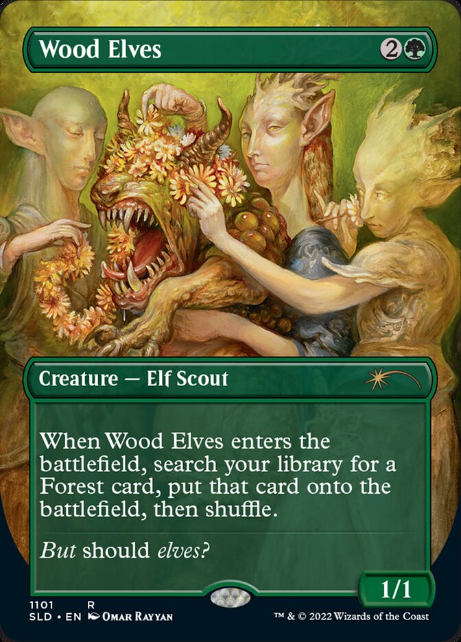 Wood Elves (Borderless) [Secret Lair Drop Series] | The Clever Kobold