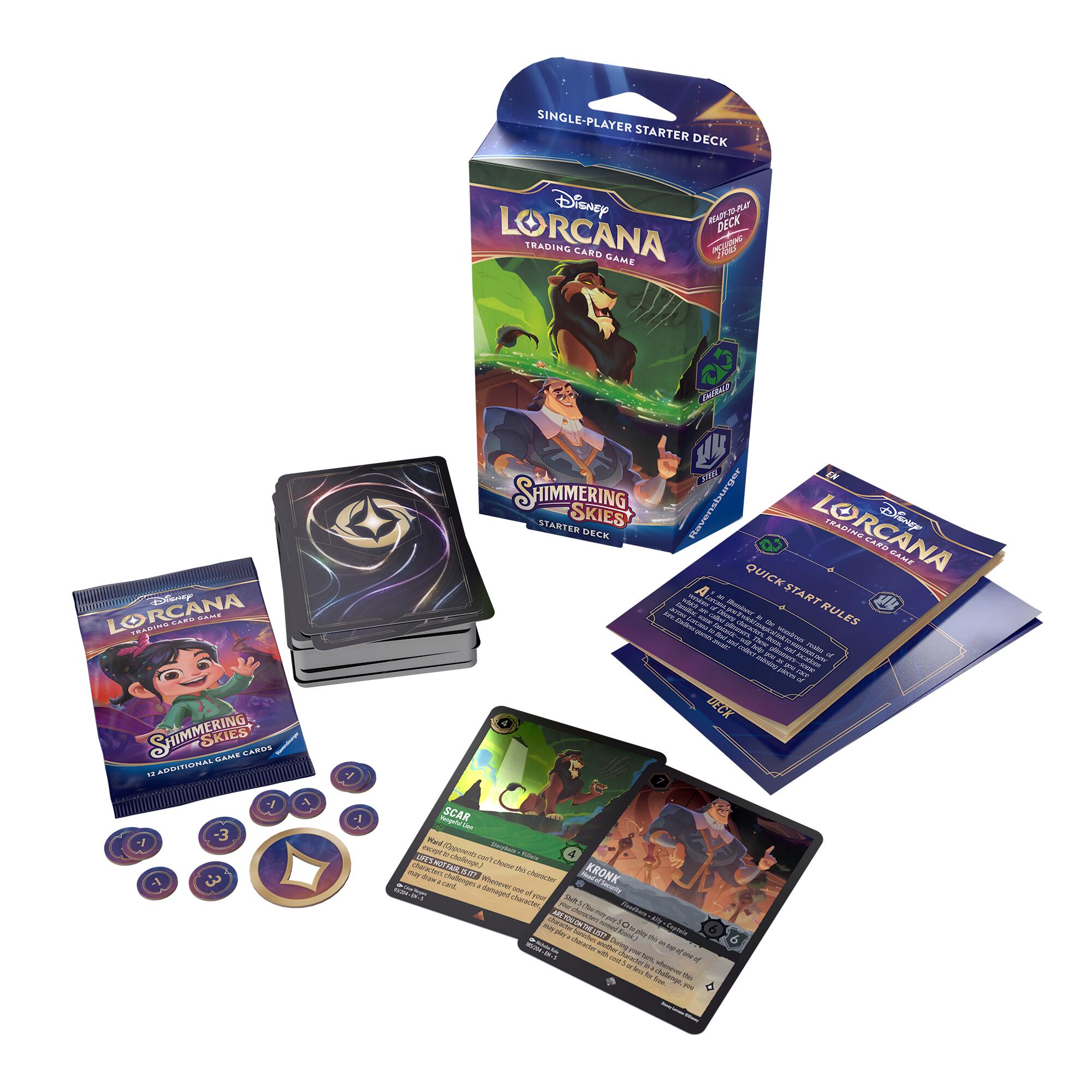 Disney Lorcana: Shimmering Skies - Starter Deck (Emerald & Steel) | The Clever Kobold