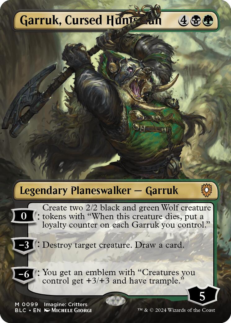 Garruk, Cursed Huntsman (Borderless)