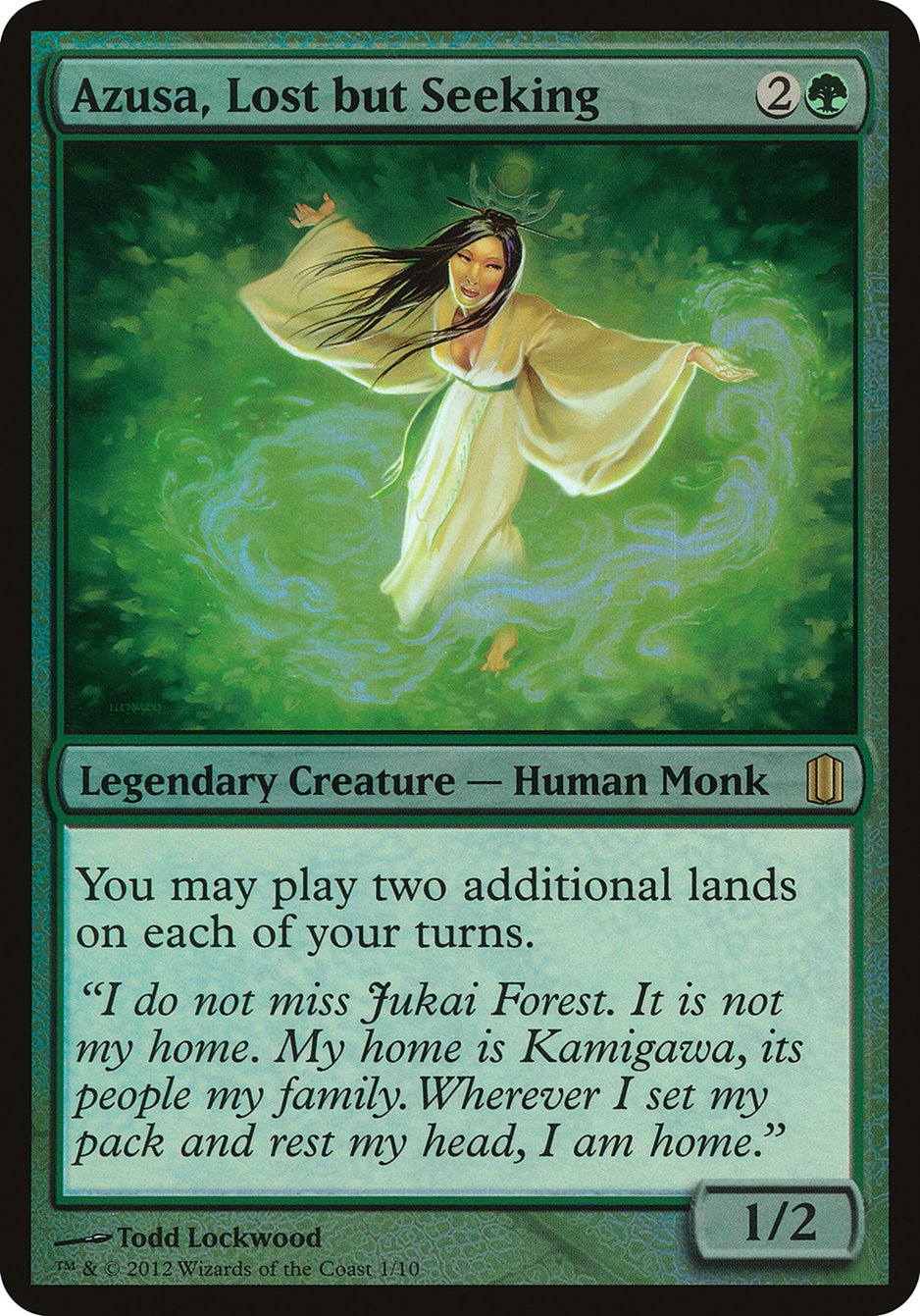 Azusa, Lost but Seeking (Oversized) [Commander's Arsenal Oversized] | The Clever Kobold