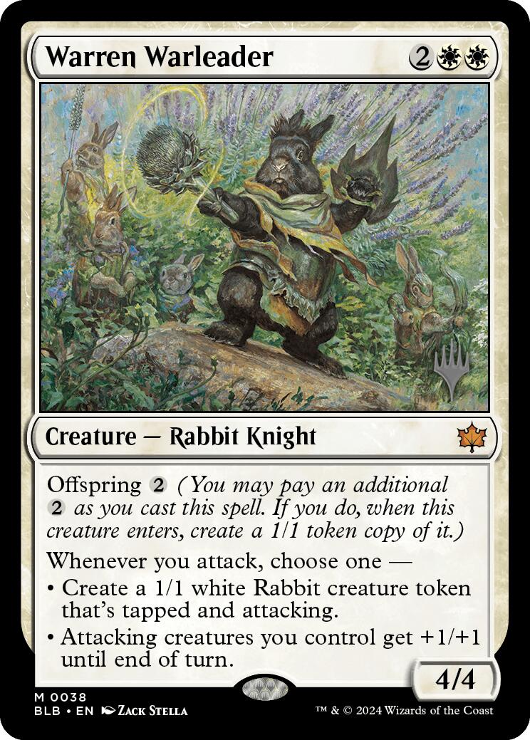 Warren Warleader (Promo Pack) [Bloomburrow Promos] | The Clever Kobold