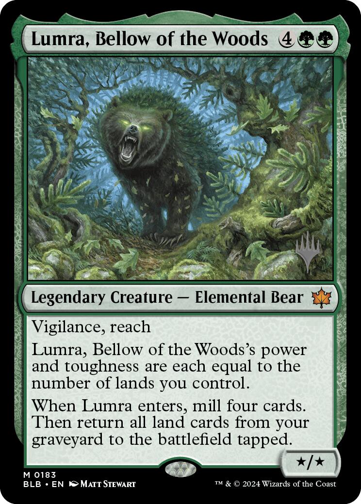 Lumra, Bellow of the Woods (Promo Pack) [Bloomburrow Promos] | The Clever Kobold