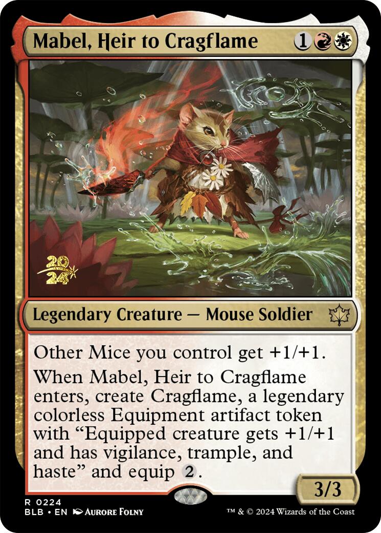 Mabel, Heir to Cragflame [Bloomburrow Prerelease Promos] | The Clever Kobold