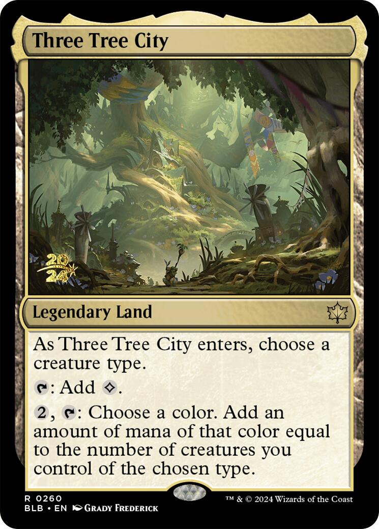 Three Tree City [Bloomburrow Prerelease Promos] | The Clever Kobold