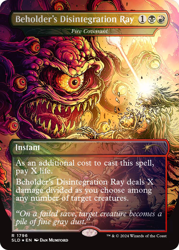 Beholder's Disintegration Ray - Fire Covenant (Rainbow Foil) [Secret Lair Drop Series] | The Clever Kobold