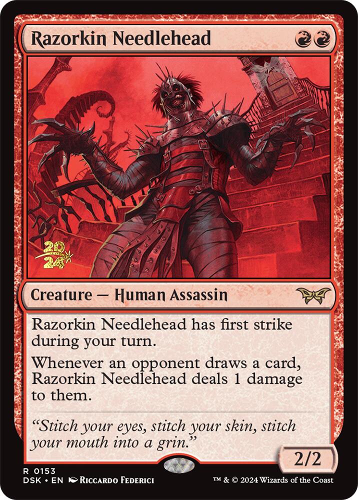 Razorkin Needlehead [Duskmourn: House of Horror Prerelease Promos] | The Clever Kobold