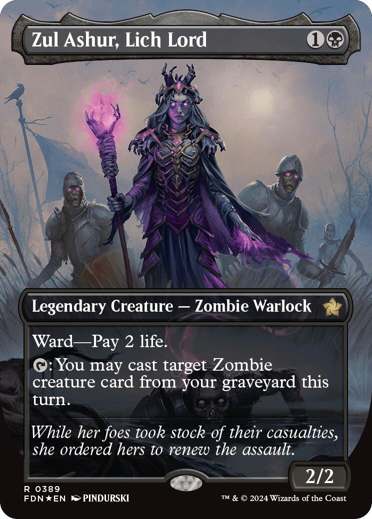 Zul Ashur, Lich Lord (Borderless) (Mana Foil) [FDN - 389]