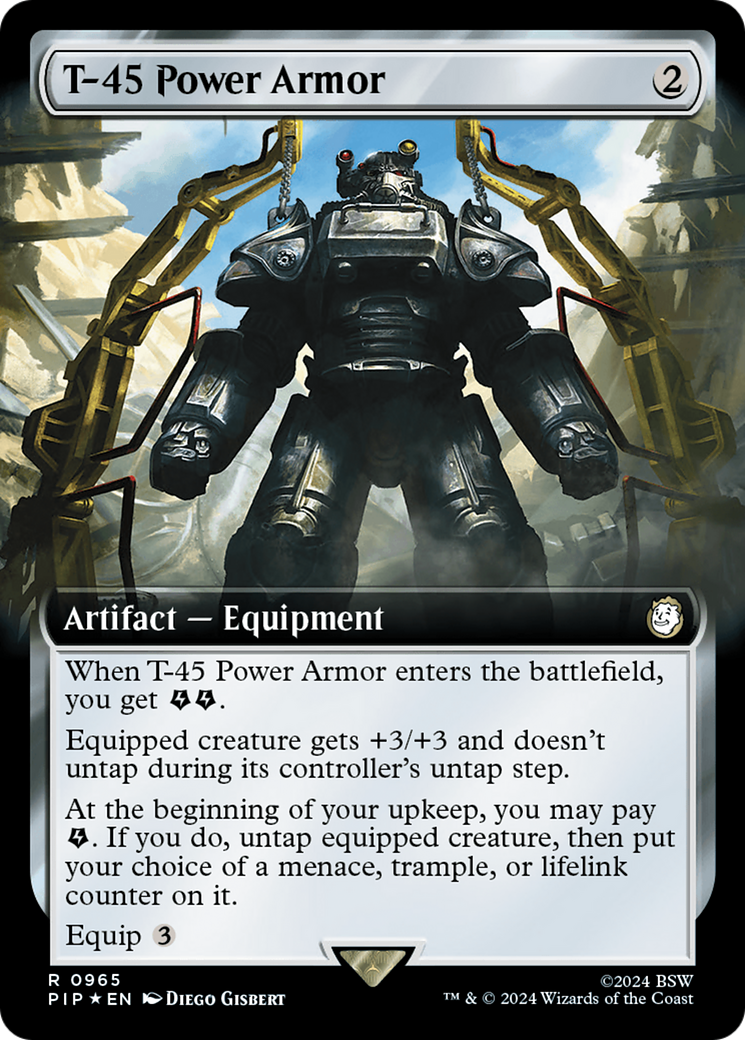 T-45 Power Armor (Extended Art) (Surge Foil) [Fallout] | The Clever Kobold